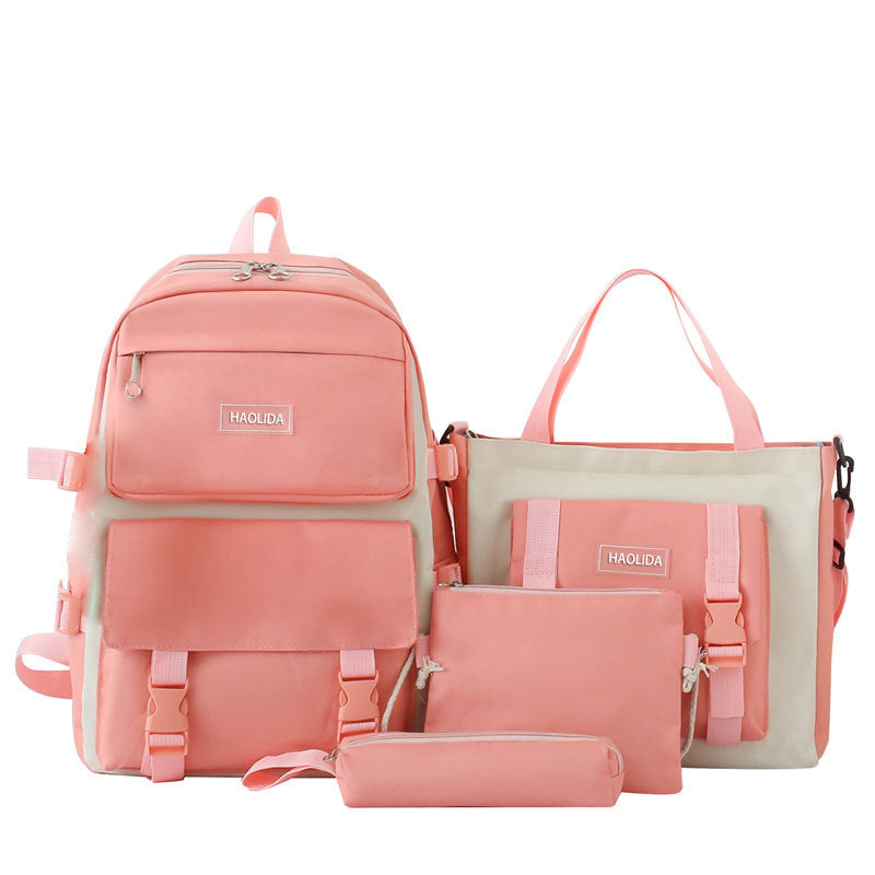Ensemble de sac à dos de type Harajuku à grande capacité