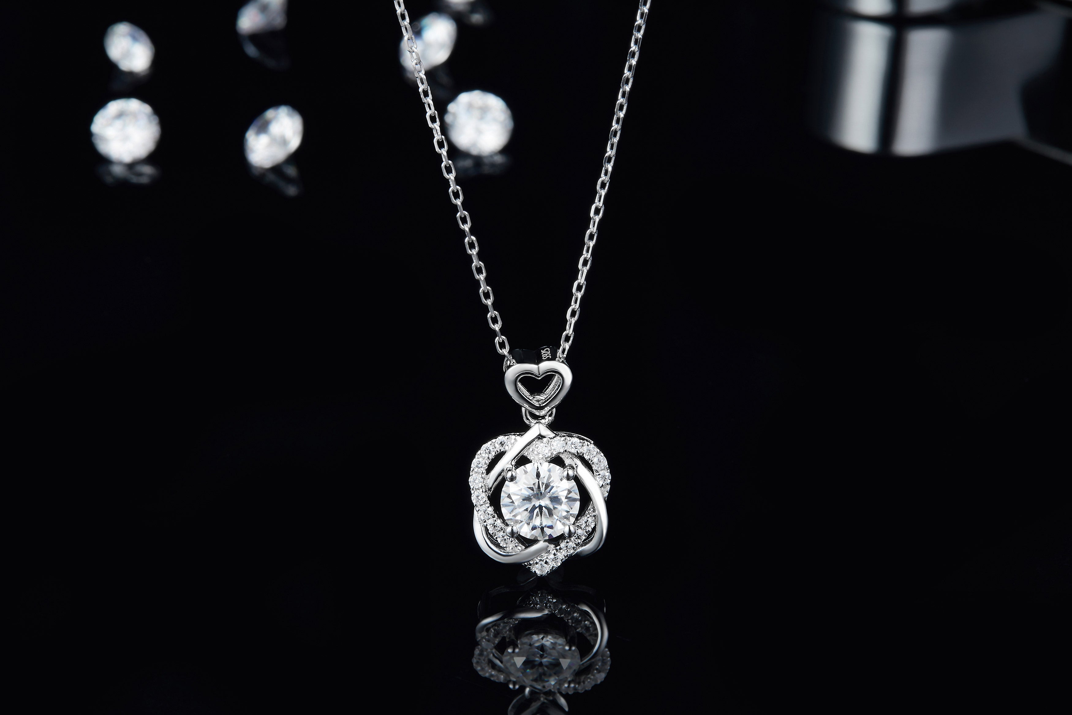 S925 Collier de coeur en argent sterling