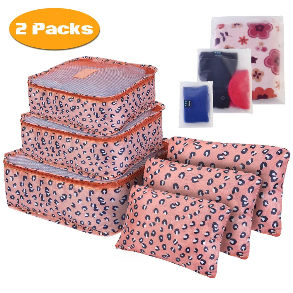 9Pcs Set Sacs de rangement Sacs de voyage résistant à l'eau Organisateur de bagages Vêtements Emballage Cu
