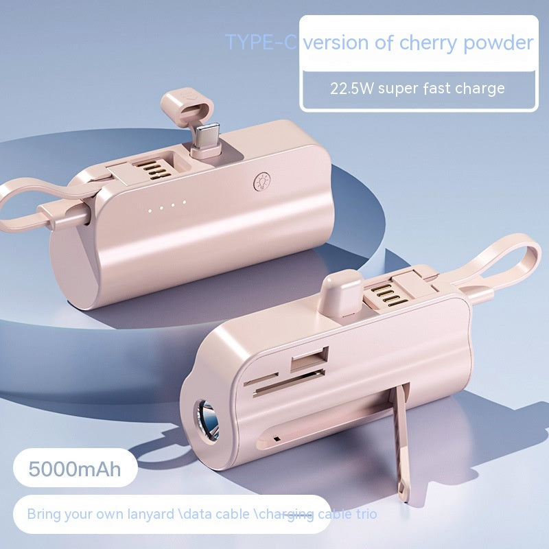 5000 MA Power Bank 22.5W charge rapide vient avec Lanyard.
