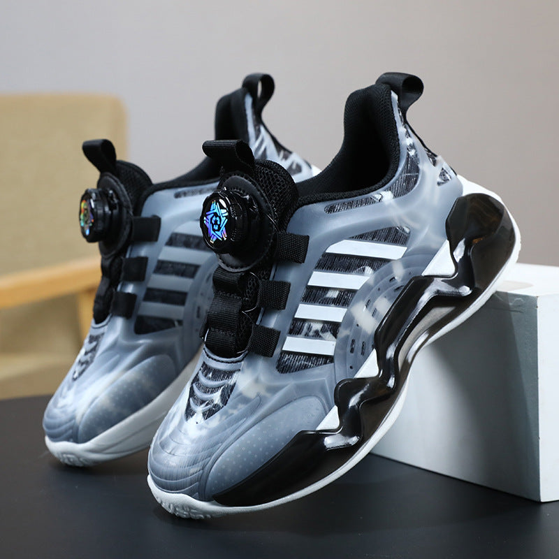 Chaussures pour enfants Rotating Button Boy Non-slip Soft Bottom