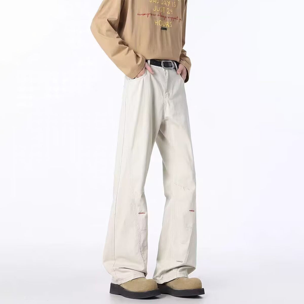 Bouton-voler Side-zip Jeans pour hommes