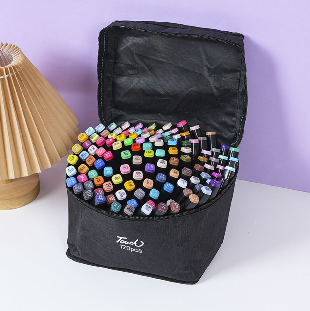 120 couleurs stylos marqueur ensemble Manga pinceau stylo dessin étudiant Kawaii Art School Suppli