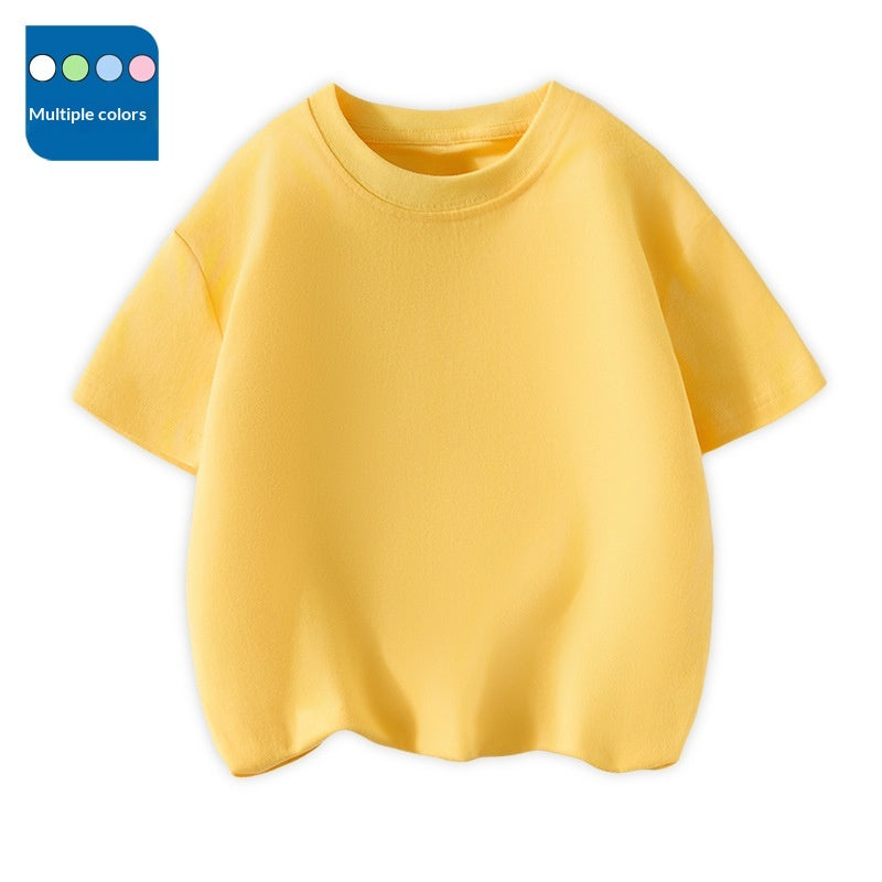 T-Shirt à manches courtes pour enfants Col d'équipage Top polyvalent