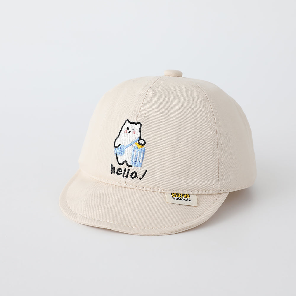 Base de caricature polaire brodée pour enfant Cute Casual Brimmed