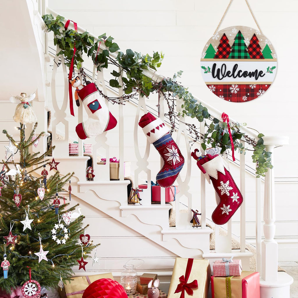 Panneau de porte avant de Noël de bienvenue 11.4in