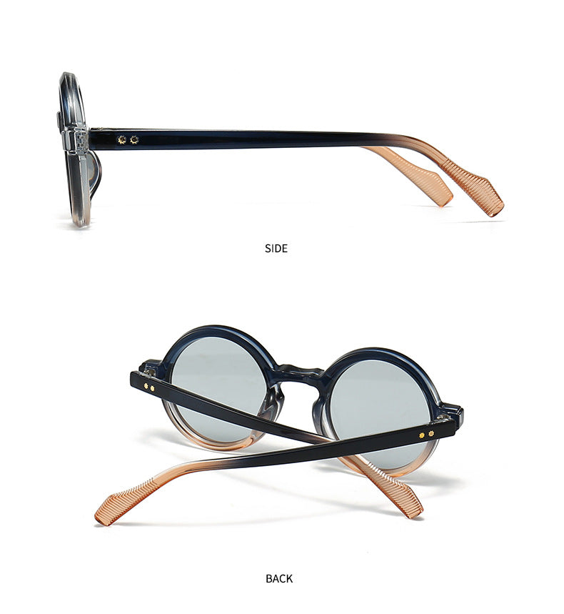 Lunettes de soleil européennes et américaines Retro Artistic Charm Style INS Lunettes de soleil rondes