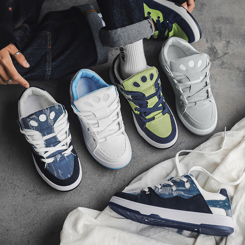 Hommes Étudiant Bas Haut Toile Niche Pain Casual Sports Skate Chaussures