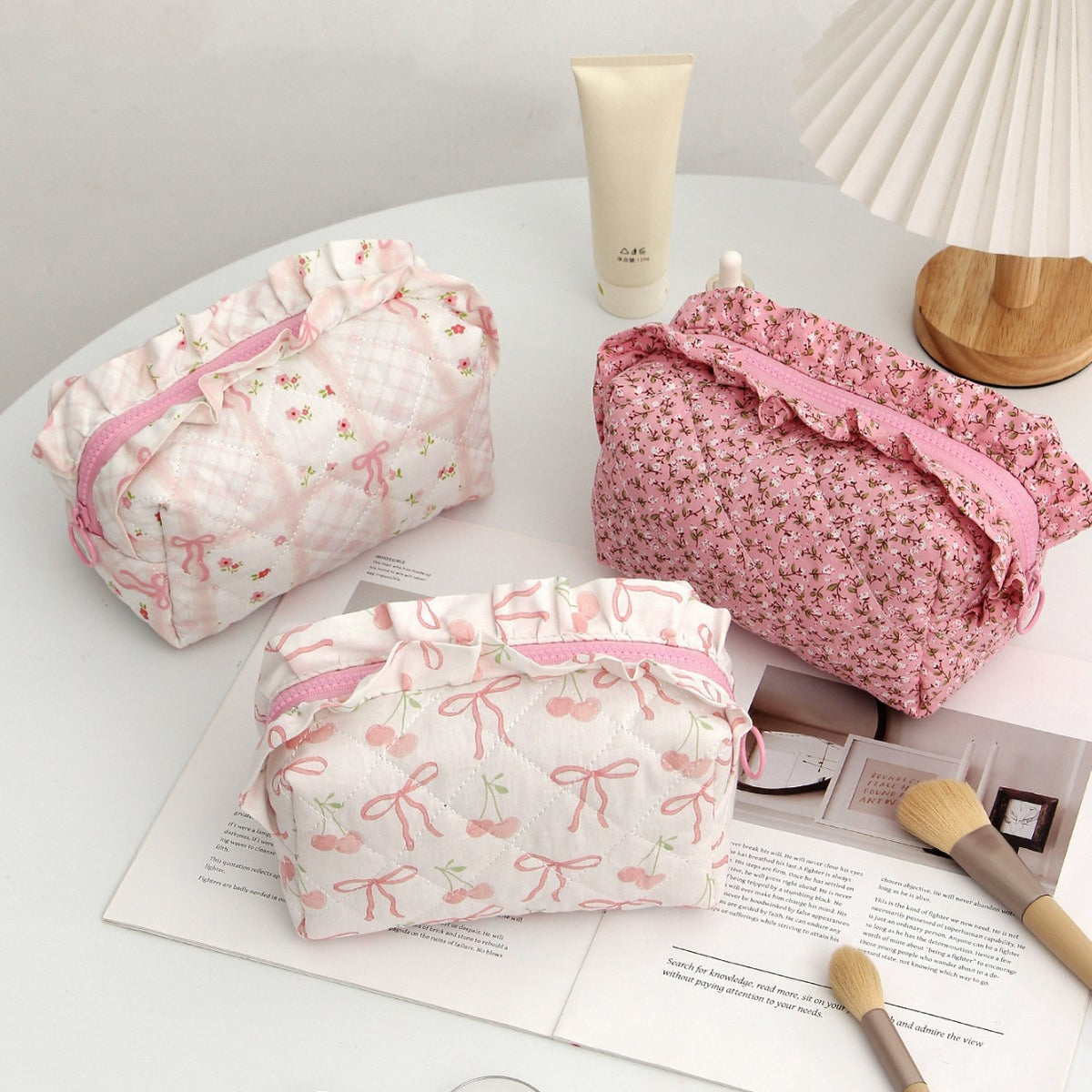 Sac de maquillage en dentelle pour filles de style coréen