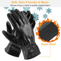 Gants chauds d'hiver en cuir unisexe Outdoor Windproof Soft Gants Cyclisme Ski Running Col
