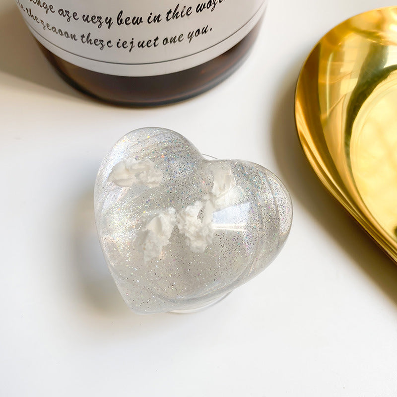 Love Transparent Glitter Bracket Paste-Type Retractable Desktop Stand