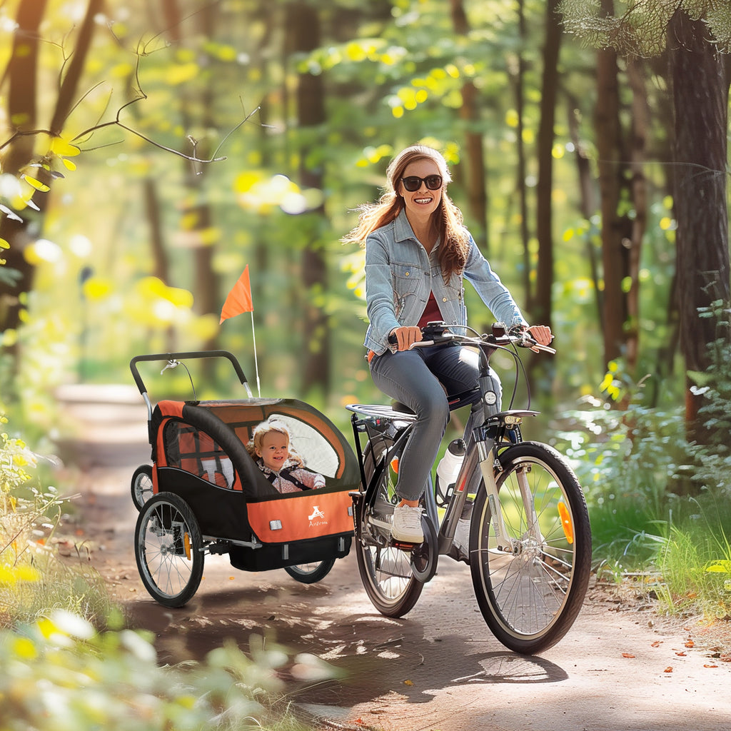Remorque à vélo pivotante 2-Seat Elite 360 pour enfants Remorque à vélo avec résistant à l'eau W