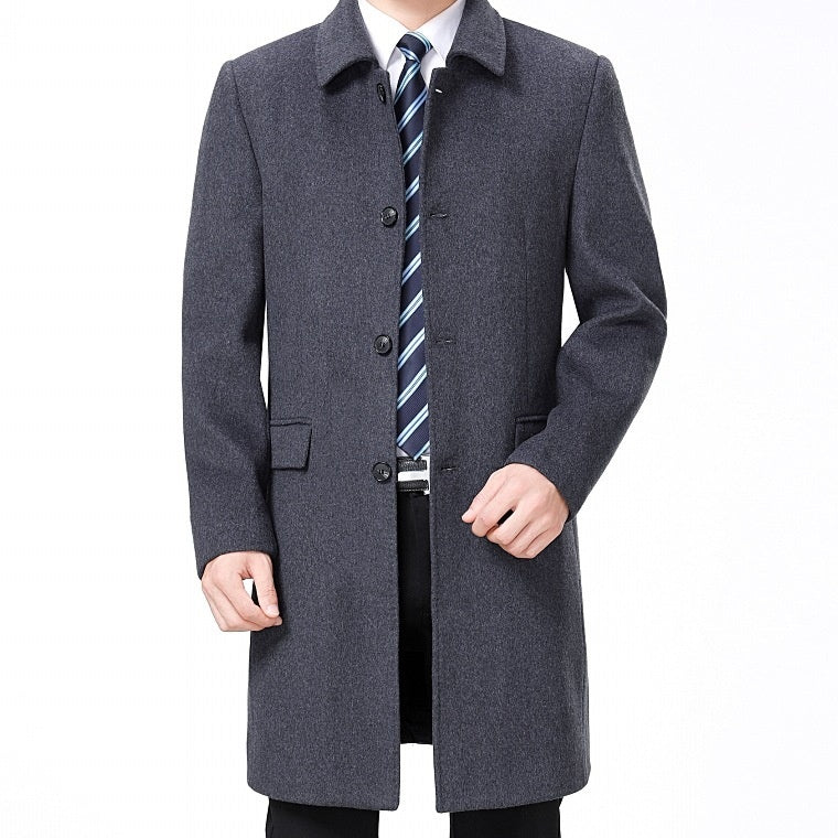 Manteau de laine longue casual homme