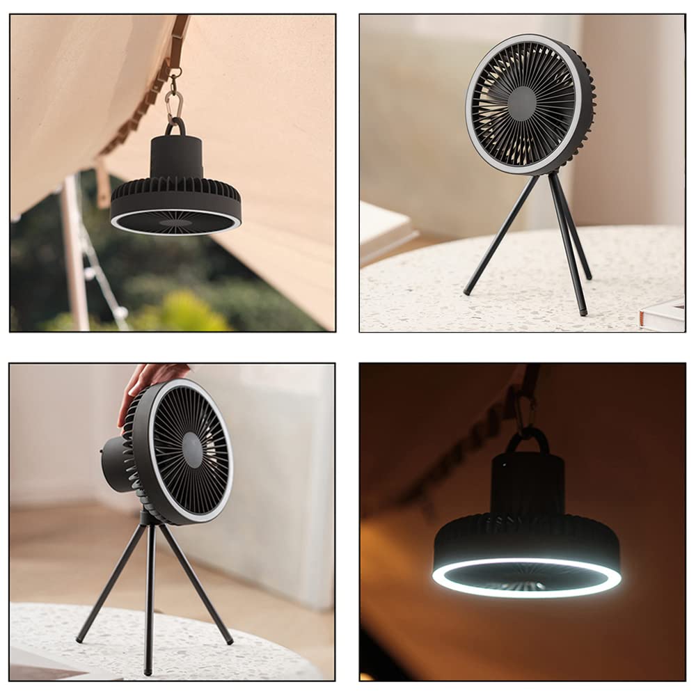 Suspendre Trépied à double usage Ventilateur extérieur léger USB Camping Tente Portable Petit ventilateur de plafond