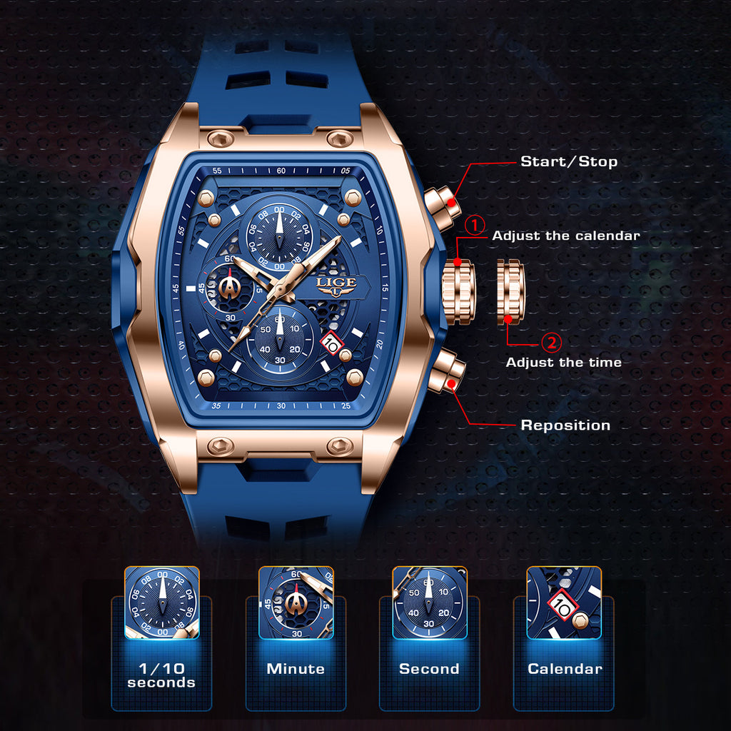 Fashion Casual Exercise Montre Quartz Homme