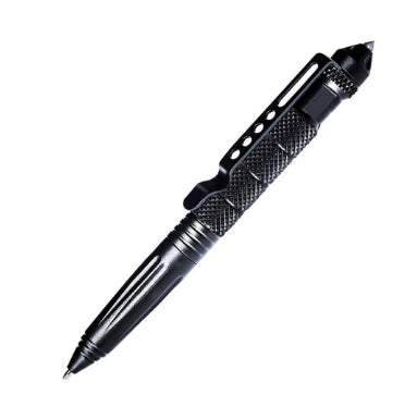 Pen tactique-extérieur auto-défense-noir-aluminium + stylo en acier inoxydable-1