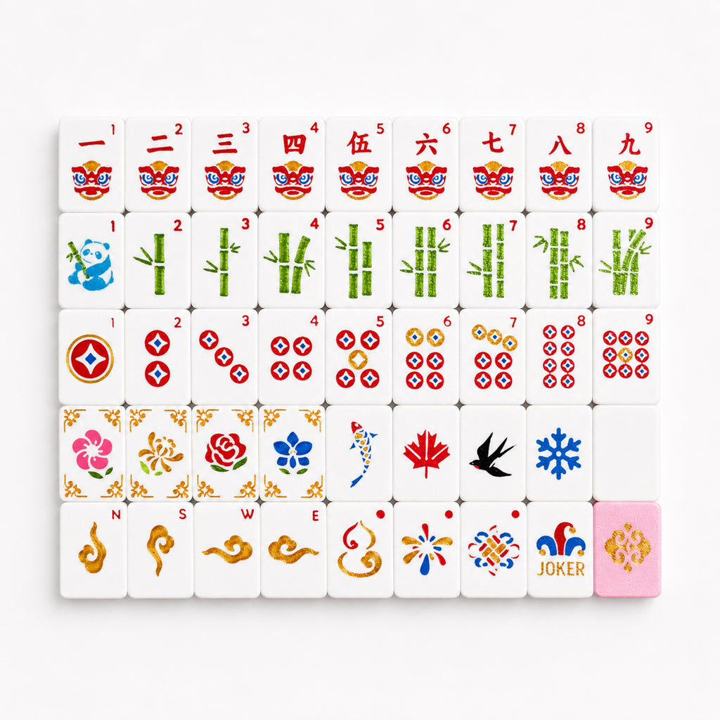 Ensemble de carreaux de Mahjong flottant 160PCS Style classique avec 3 dés