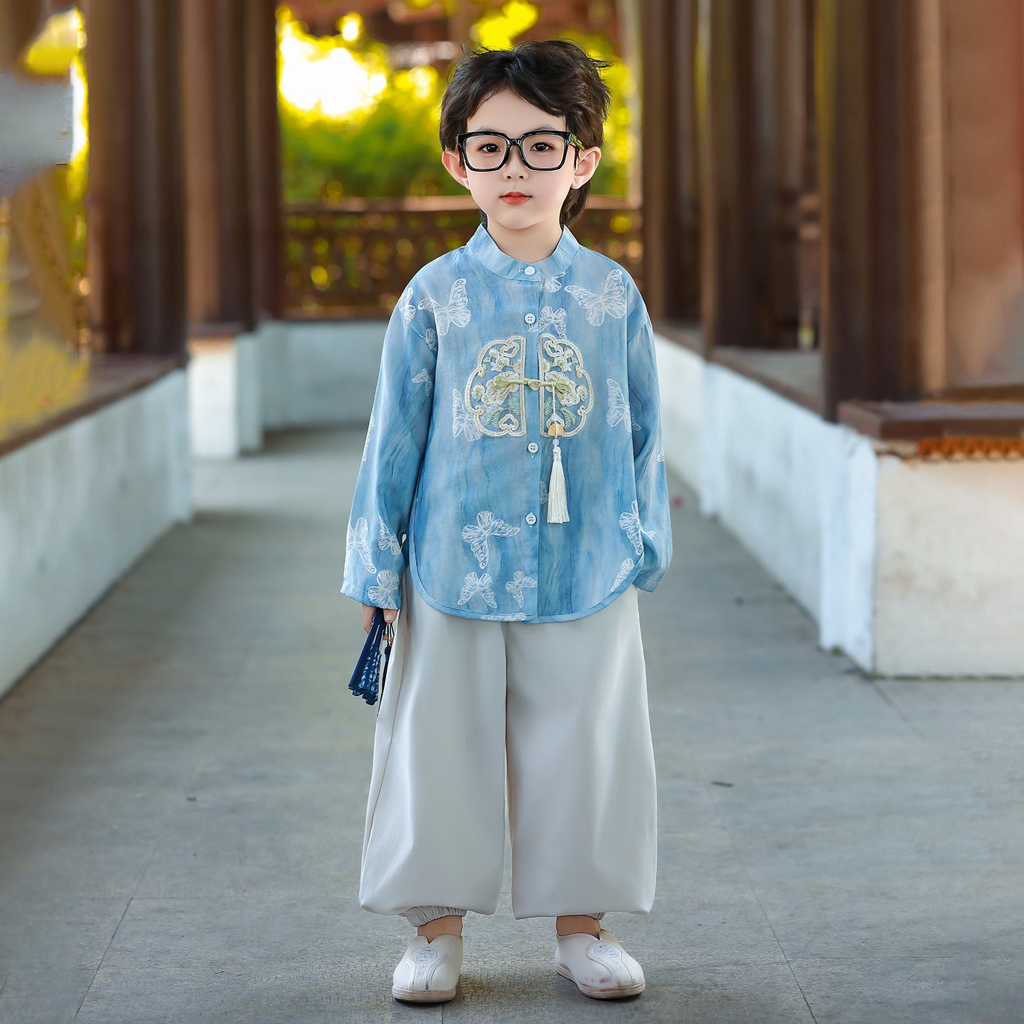 Style chinois Premier jour de naissance Outfit pour bébé garçons léger brodé Tang costume