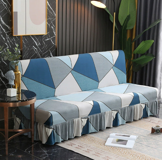Slipcover stretch pour un lit sans bras encaissant simple simple housse de canapé pliable avec jupe