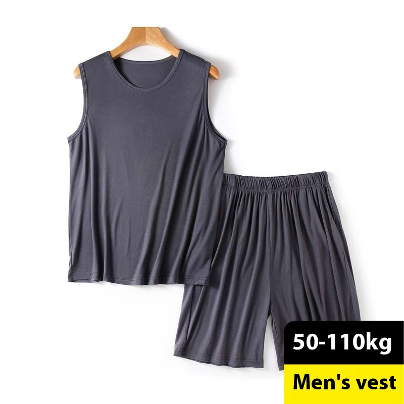 Short de Veste Modal Homme Été Loose Plus Taille Sans manches