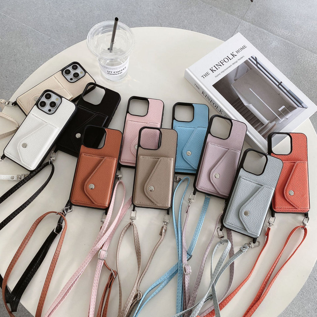 Cas de protection du boîtier téléphonique 14 Lychee Pattern Crossbody
