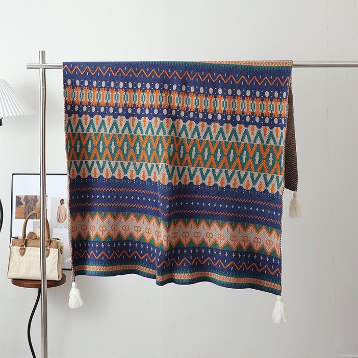 Châle tricoté de style ethnique