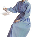 Women's blue and white striped shirt dress