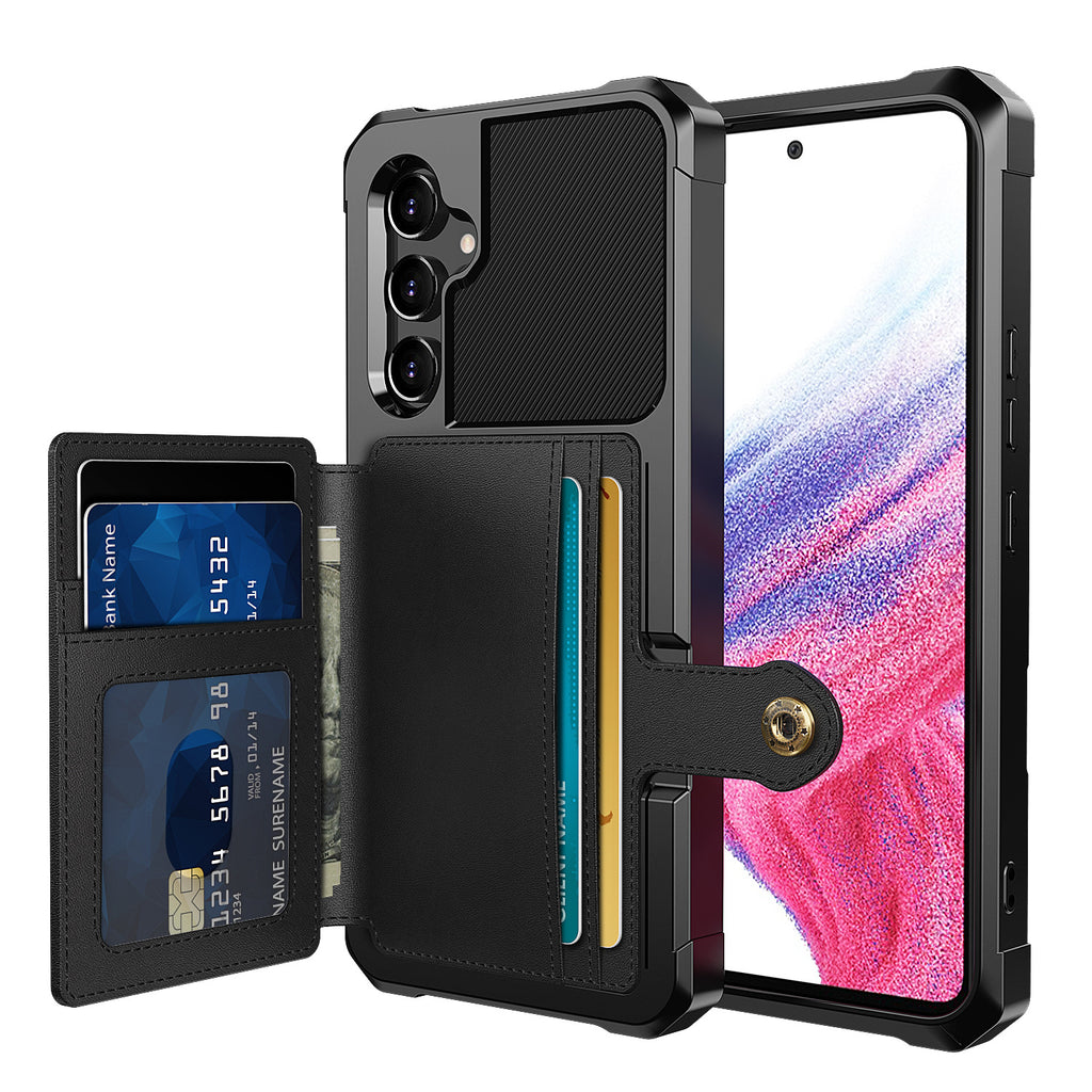 Insertion de carte Étui en cuir Protection pour téléphone Résistant aux chutes