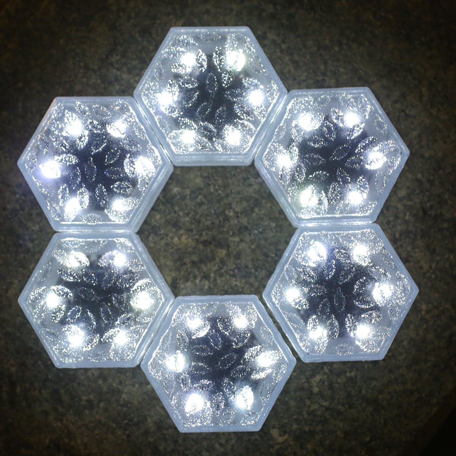 Solar LED Brick lumière extérieure étanche jardin lampe Courtyard Étape atmosphère Hexagonal B