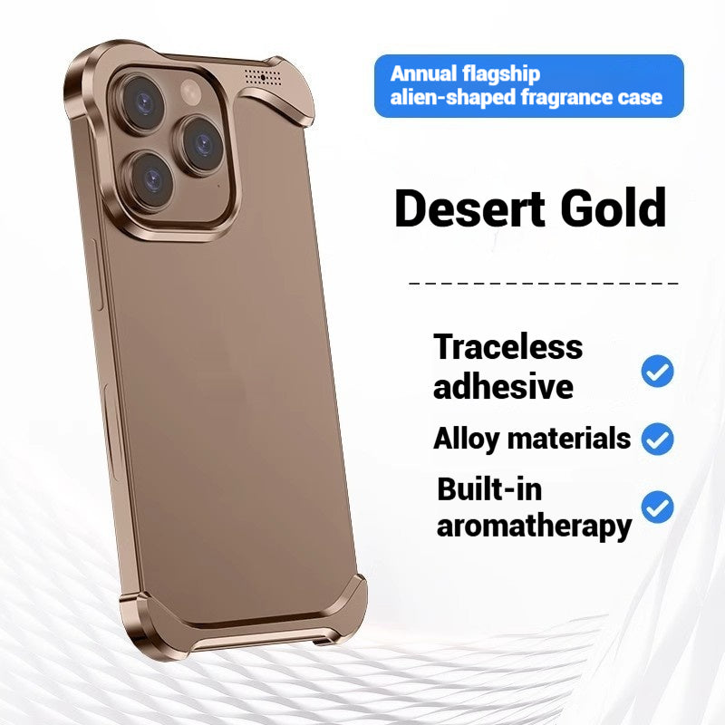 Boîtier de téléphone en aluminium aromathérapie en forme spéciale