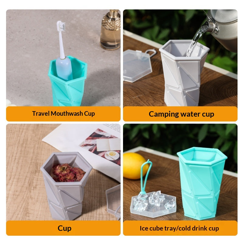 Coupe d'eau pliable en silicone extensible pour les sports de plein air et les voyages