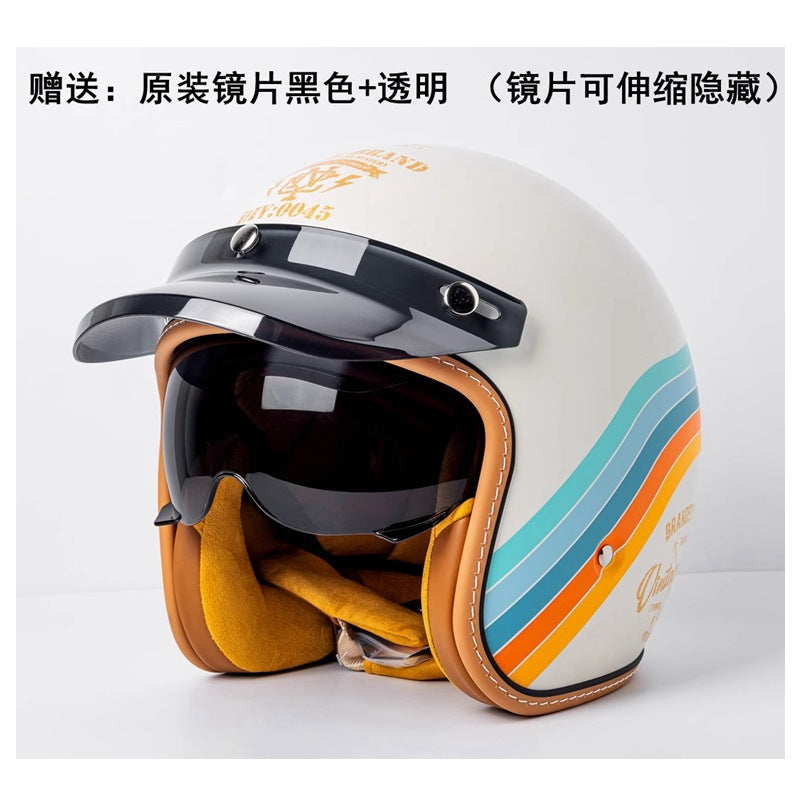 Casque de moto Casque de moto homme et femme voiture électrique Gants intégrés