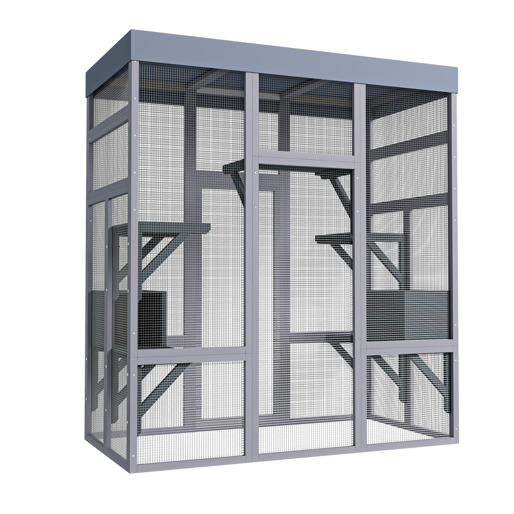 Catio en bois de 62.6" pour chats