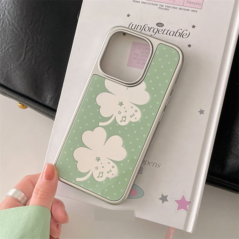 Coréen été Lucky Clover quatre feuilles miroir boîtier téléphonique 16promax
