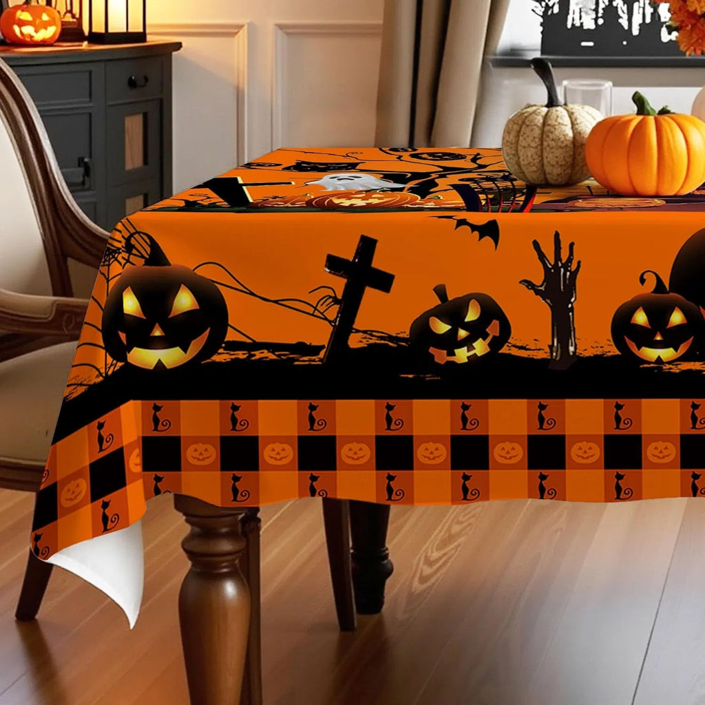 Hexagram Halloween nappe Rectangle citrouille nappe 60 x 84 pouces Château Ghost Ta