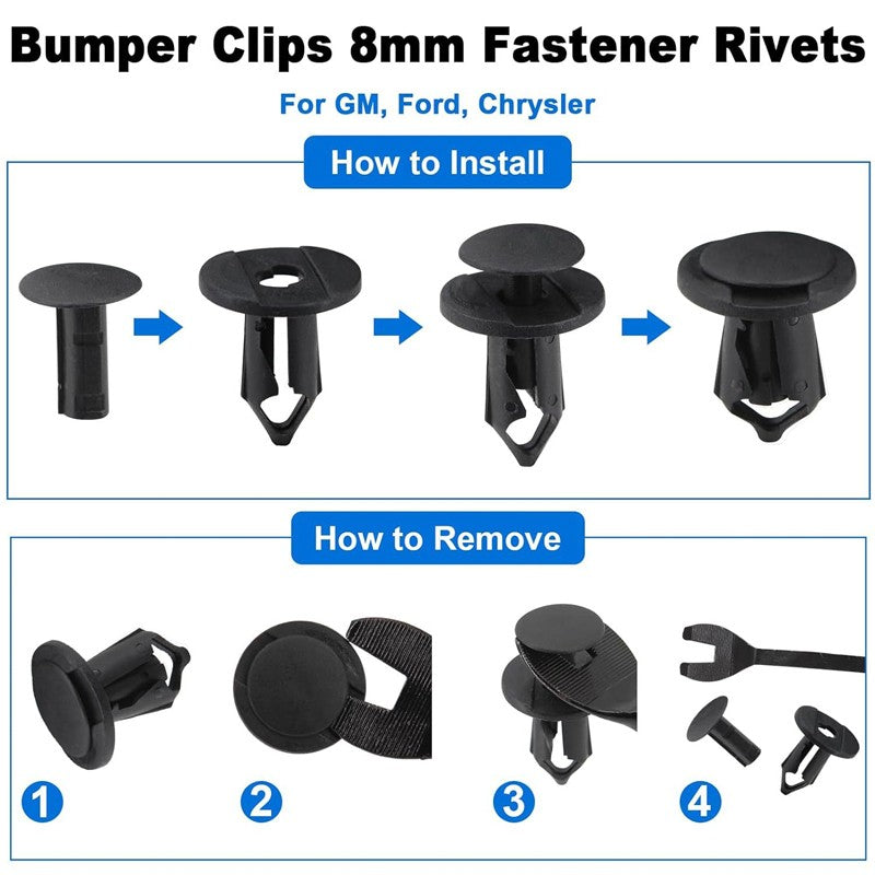 Clips 130Pcs Fit Ford Fiesta Roue Arch Splash Guard Bouclier Bumper Wing Doublure