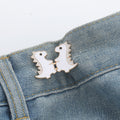 Petite paire Dinosaur Waist Buckle-White-Alloy-1