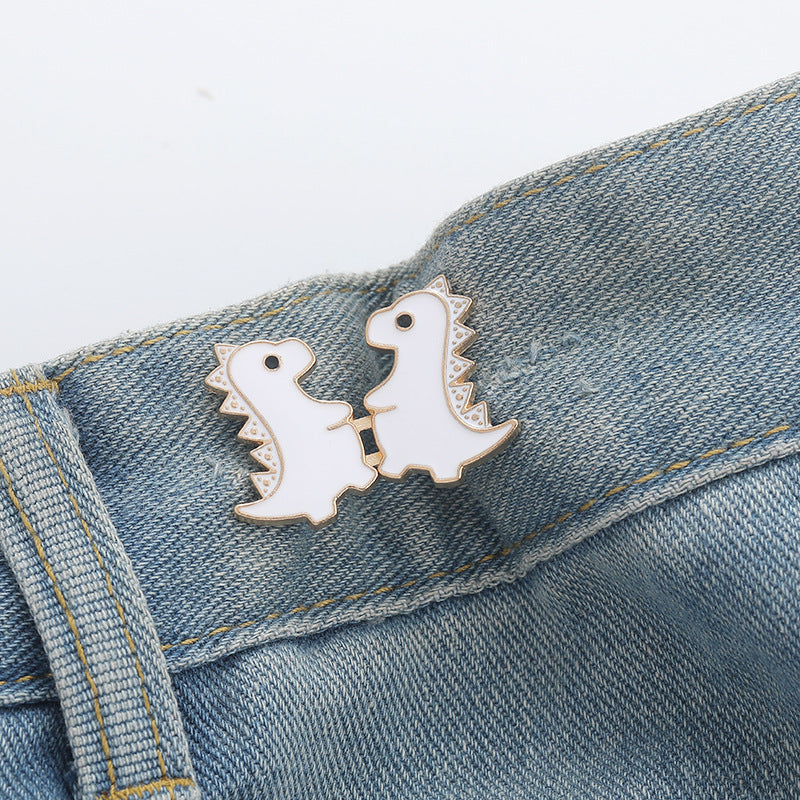 Petite paire Dinosaur Waist Buckle-White-Alloy-1