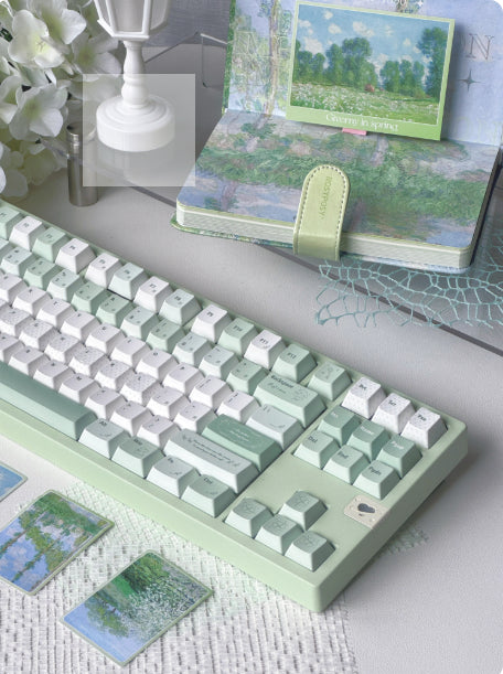 Simple Cute Light Green Highly Personalized Magnetic Axis Keycaps