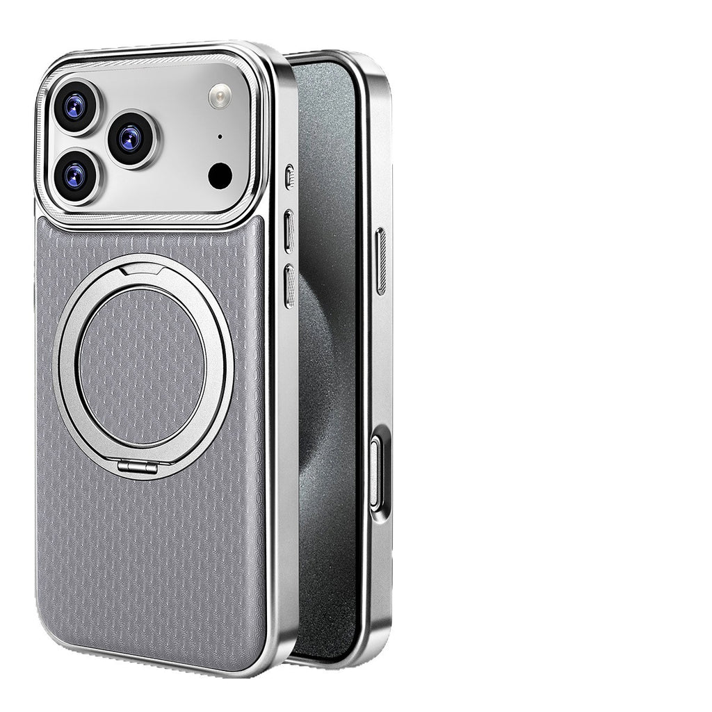 360-Degree Rotating Leather Finish Phone Case with Stand
