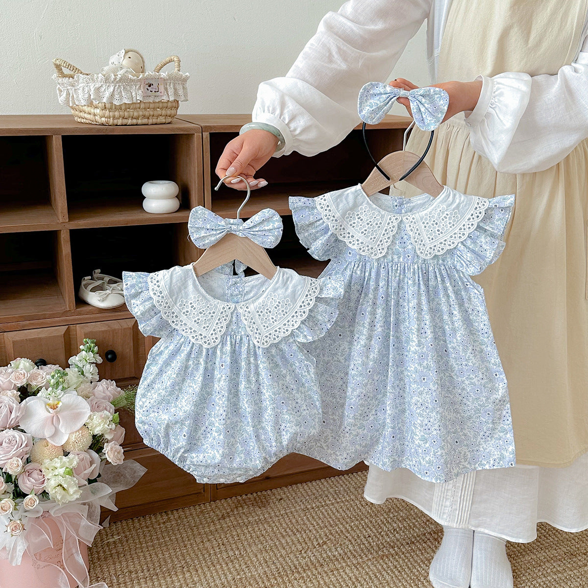 Été Légèreté Bébé Romper Fragments Floraux Été