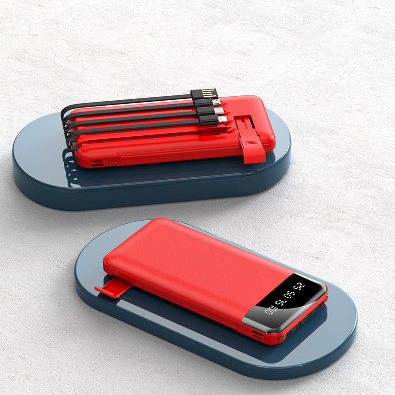 Portable ultra-mince avec banque d'alimentation par câble Grande capacité Alimentation mobile