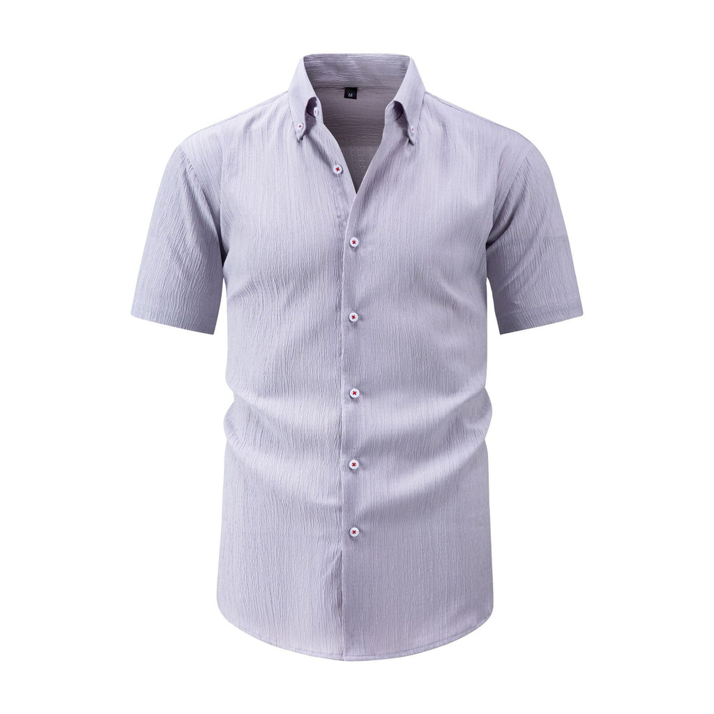 Jiachuan Été Chemise Homme à manches courtes avec Texture de vague