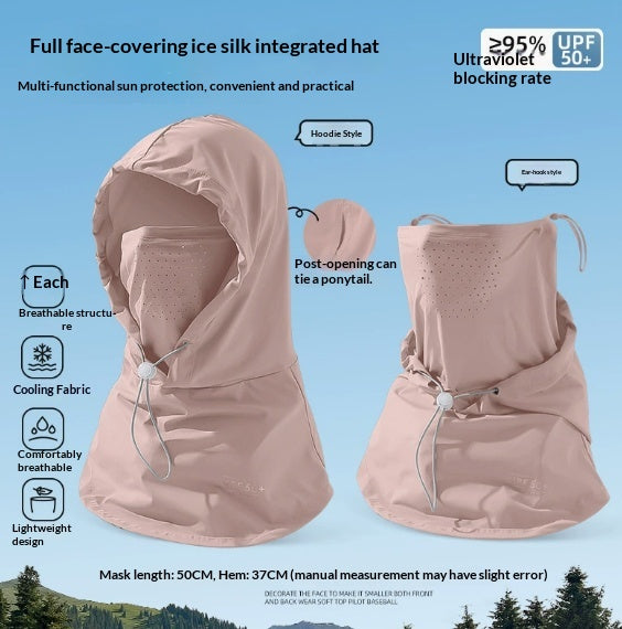 Masque de protection solaire pleine face Blocking UV Respirant Visage unique pour vélo