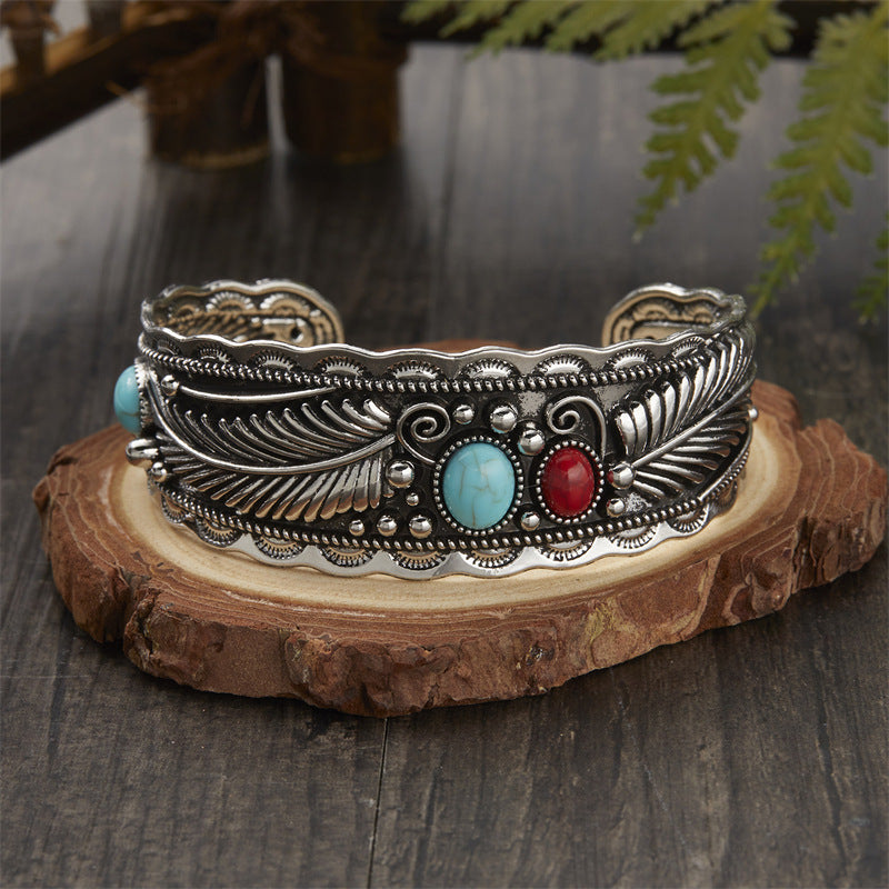 Article de l'Europe et de l'Amérique Navajo-Style Ovale Turquoise Bracelet
