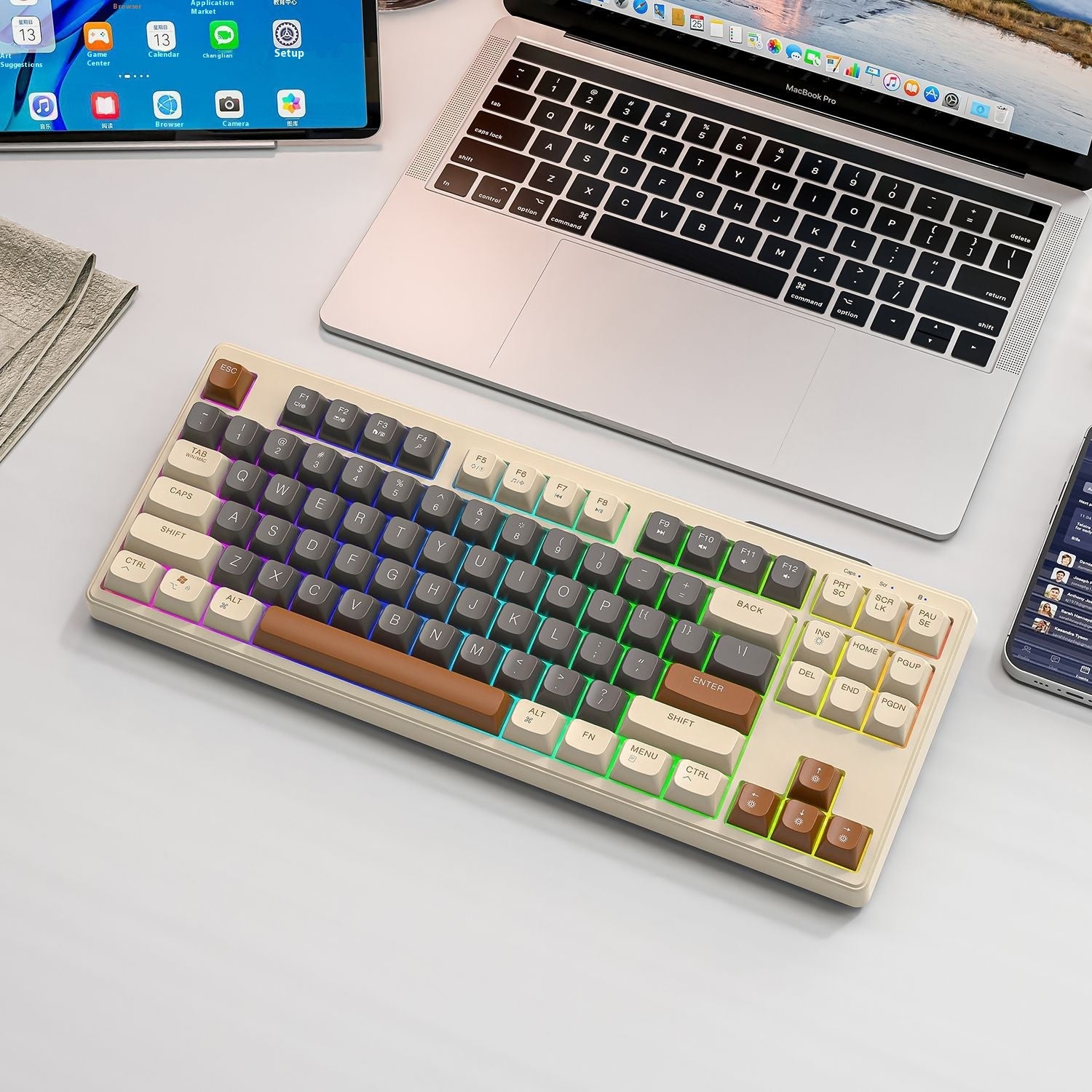 Clavier de sensation mécanique Bluetooth double mode sans fil
