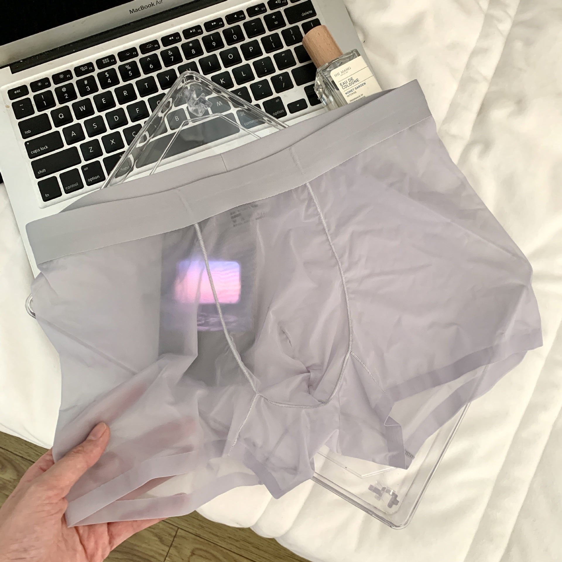 20D Ice Silk Nude Feel Seamless Boxers sous-vêtements homme transparent ultra-mince