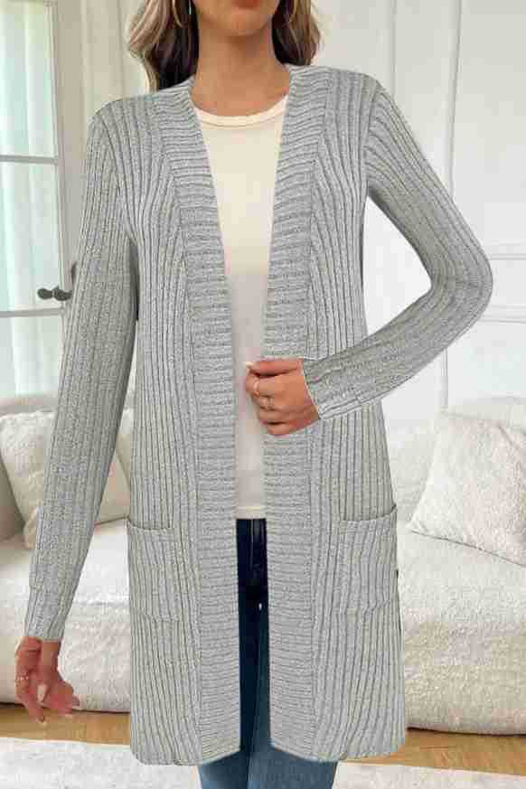 Long Cardigan ouvert pour femmes