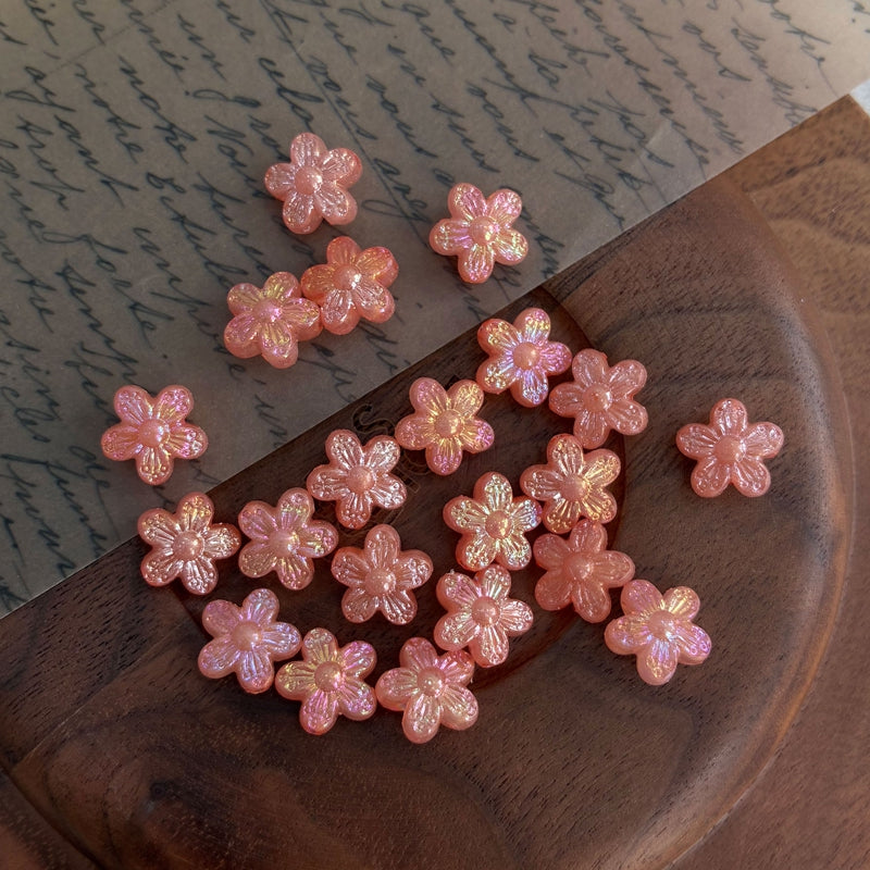 10mm couleur mixte perles de fleurs acryliques cinq-pieds