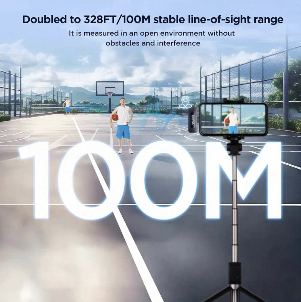 Wireless Lavalier Microphone with Triple-Level AI Noise Cancellation for Mobile Live Strea